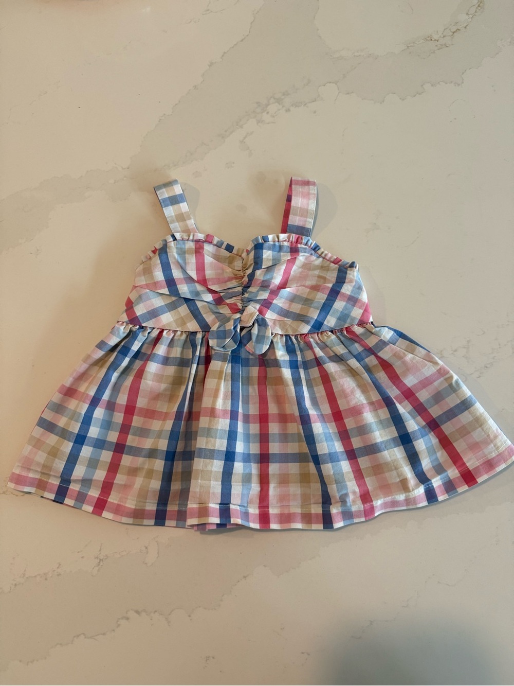 Tommy Hilfiger plaid baby doll girls top